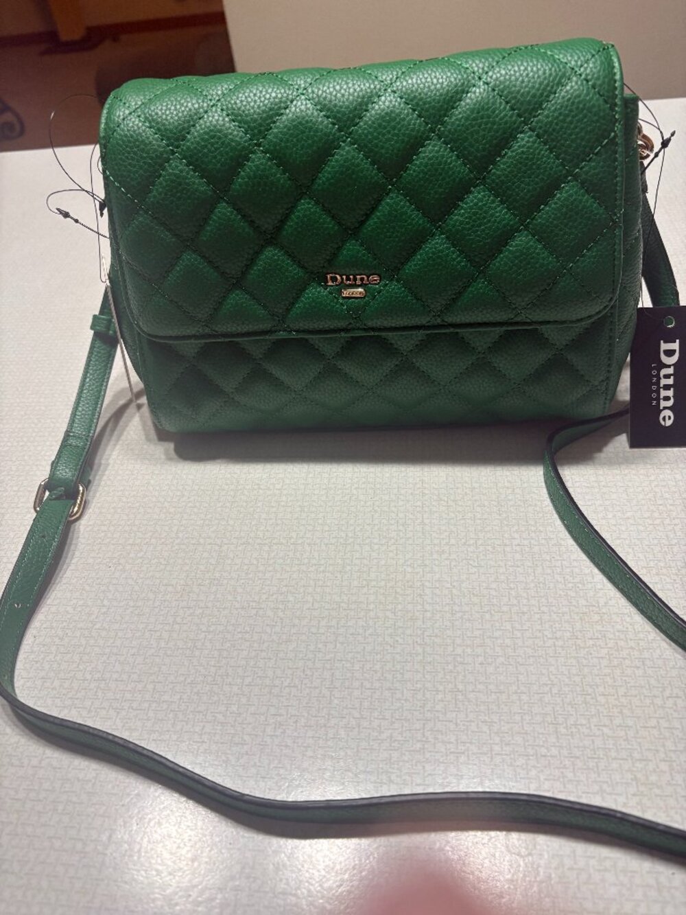 NWT Large-size Quilted Emerald Green 30th Anniversary Dune London Crossbody